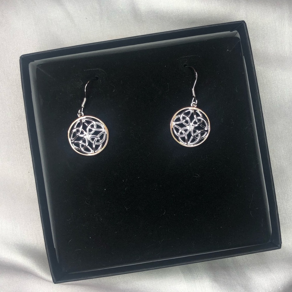 Sterling Silver Trinity Circle Earrings